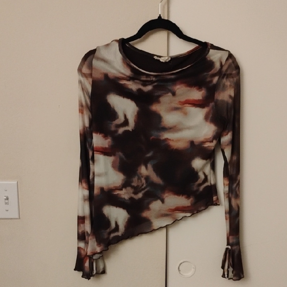 See You Monday Long Sleeve Top - Brown and Cream